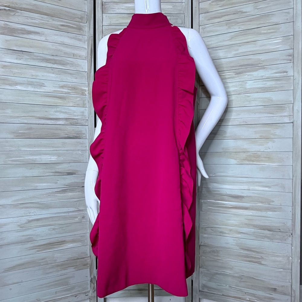 Ted Baker Torriya deep pink halter neck ruffle tunic dress Ted 4 = US 12 NWT - Picture 4 of 10